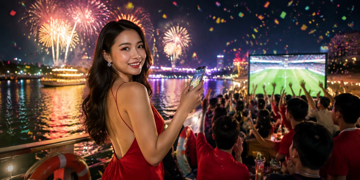 Người dùng trẻ tại Đà Lạt trải nghiệm casino trực tuyến qua điện thoại trong lễ hội